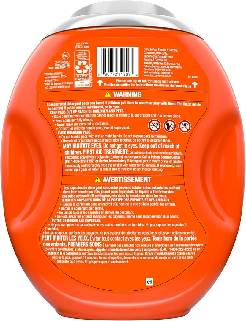 Tide Power PODS White Laundry Detergent Pacs, 45 Count, Brilliant Whitening + Color Protect