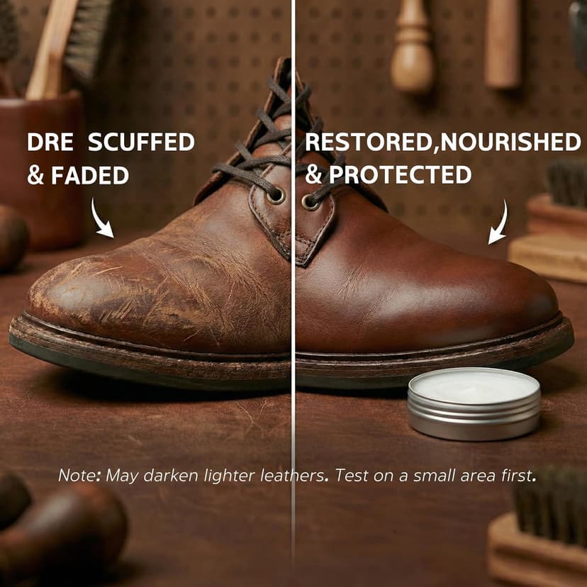 OKOstand Mink Oil Leather Conditioner Kit, 4-in-1 Boot Care Set with 3.52 oz Mink Oil & Horsehair Brush