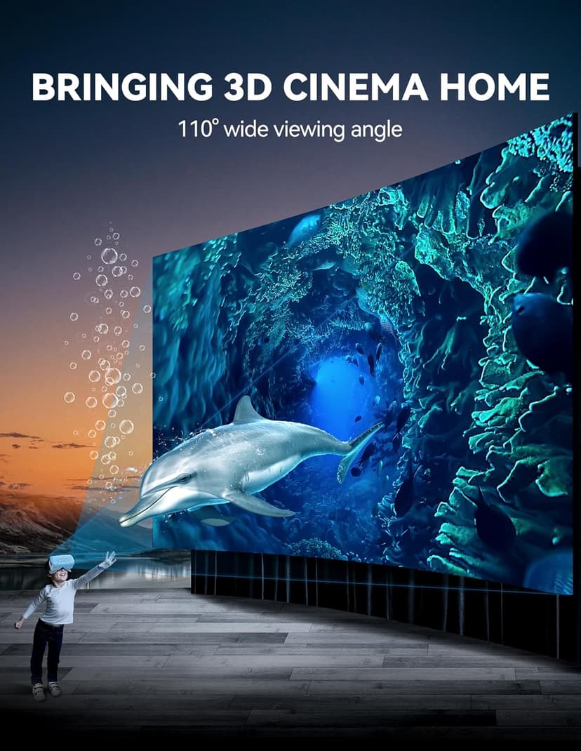 TECKNET VR Headset for Phone, Virtual Reality Headsets with HD 110°FOV Anti-Blue Light Lenses & Adjustable Gears, 3D VR Headset for Kids Compatible iPhone Samsung Android 4.7-7.2"