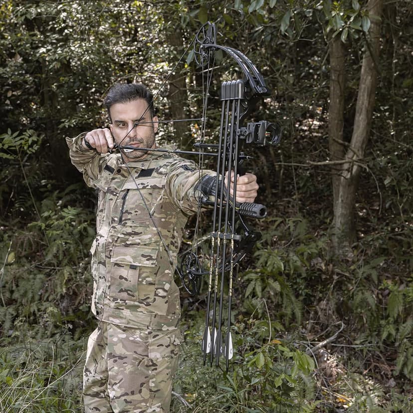 Lanneret Compound Bow and Archery Sets - Right Hand Archery Compound Bows 0-70 lbs Draw Weight Adjustable for Adults and Beginners，25"-31" Draw Length，up to IBO 320 fps，Archery Hunting Bow Set