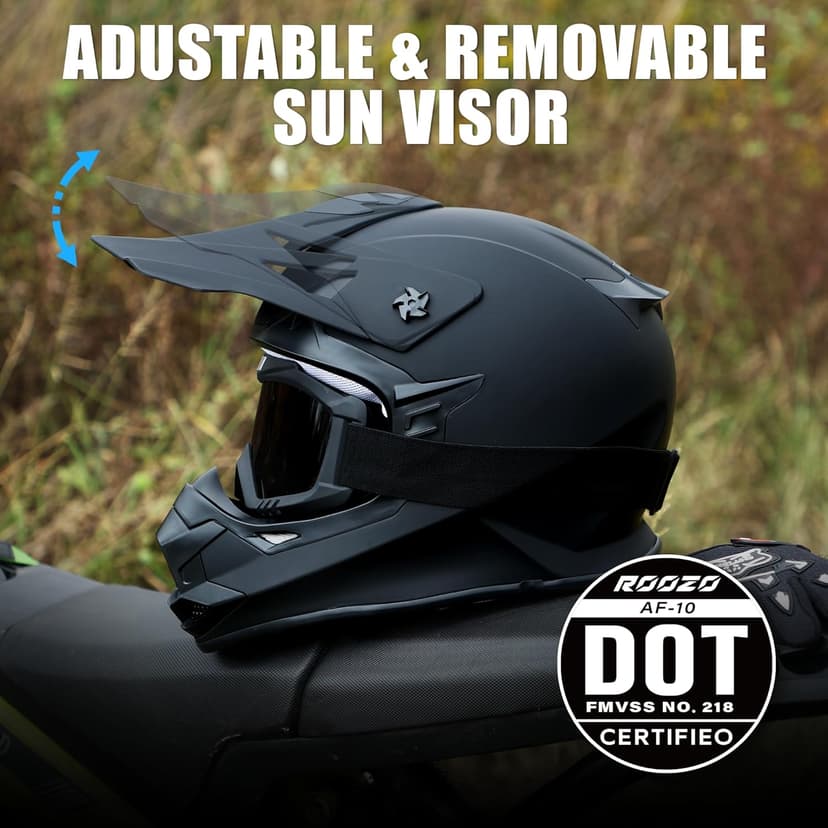 Kids Dirt Bike Helmets Youth ATV Helmet, Kids Motocross Helmet for Off Road, UTV, BMX, Street Riding Motorcycle Helmet with Goggles Gloves, DOT Approved