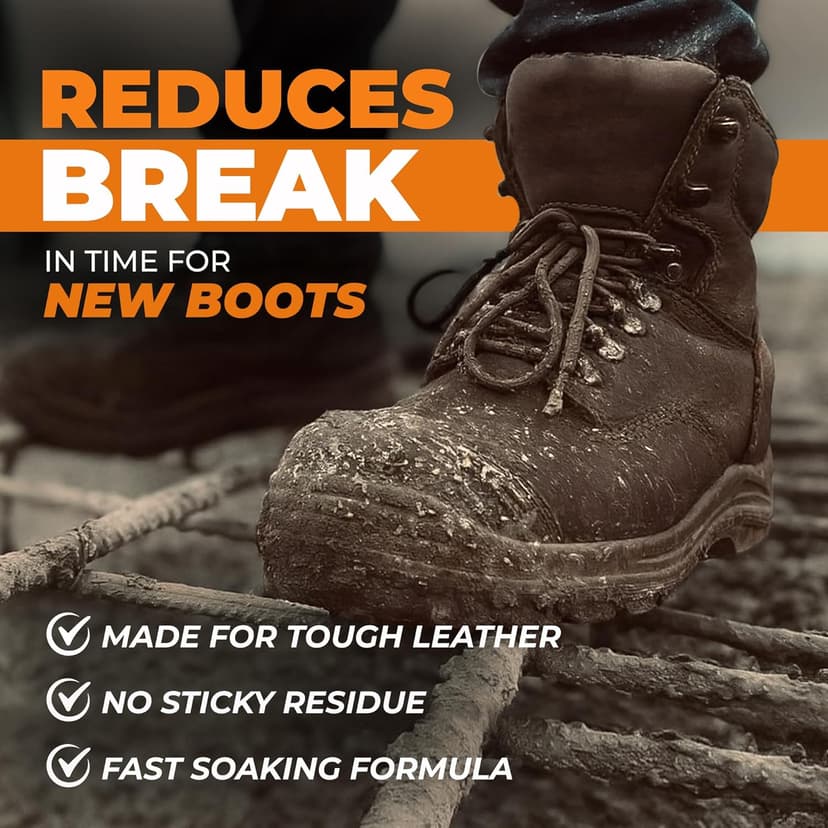 Leather Boot Oil for Work & Cowboy Boots – Deep-Conditioning Formula, Restore and Protects Dry, Cracked Leather, Complete Boots and Shoes Conditioner Care Kit w/ Applicator & Polishing Cloth 8oz