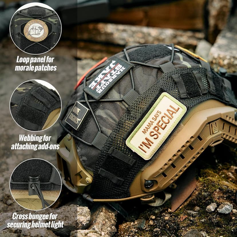 OneTigris Helmet Cover, Tactical Cloth Cover for Fast Helmet in Size L or M/L, XL or L/XL, Bump Helmet in Size XL or L/XL - ZKB12 No Helmet