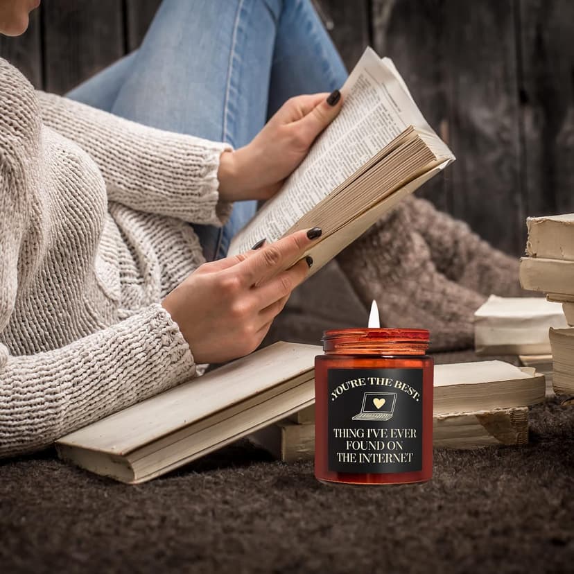 Best Thing I Found on The Internet Candles for Women Men - Gift for Her Him Best Friend Wife Husband Girlfriend Boyfriend - Relaxing Soy Candle - Anniversary, Birthday, Valentines Day Gifts