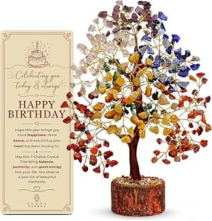 KARMAPLEDGE Healing Crystal Tree of Life for Unique Birthday Gifts for Women, Mom, Friends, Sister, Loved Ones, Handmade 7 Chakra Tree for Home Office Room Decor Brings Positivity & Good Luck B0DQ5BCNTR