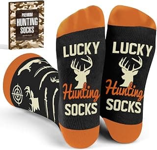 Hunting Accessories for Men, Dad - Funny Deer & Duck Hunting Socks - Stocking Stuffers, Christmas Gift B0GCCP51NT