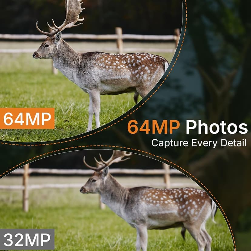 GardePro E6 WiFi Trail Camera (Non-Cellular), Stable WiFi with External Antenna, On-Site App Viewing, 64MP 1296P HD, No-Glow Night Vision, Motion Activated Waterproof Game Camera