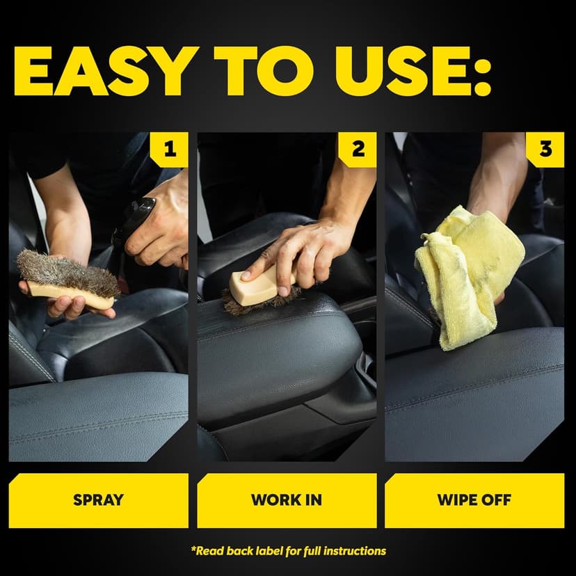 Meguiar's Gold Class Rich Leather Cleaner and Conditioner 3-in-1 Spray, Non-Greasy Car Leather Cleaner and Conditioner Treatment with Advanced UV Protection, 15.2 Oz Spray Bottle