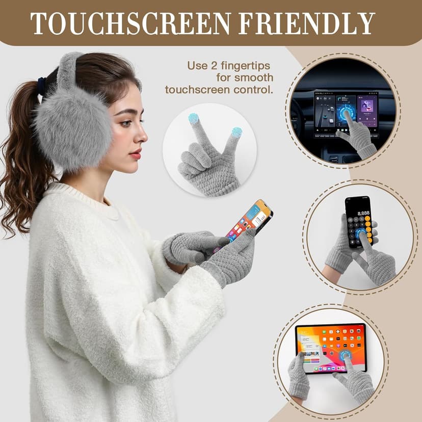 TOBEHIGHER Winter Ear muffs Faux Fur Warm Earmuffs Cute Foldable Outdoor Ear Warmers For Women