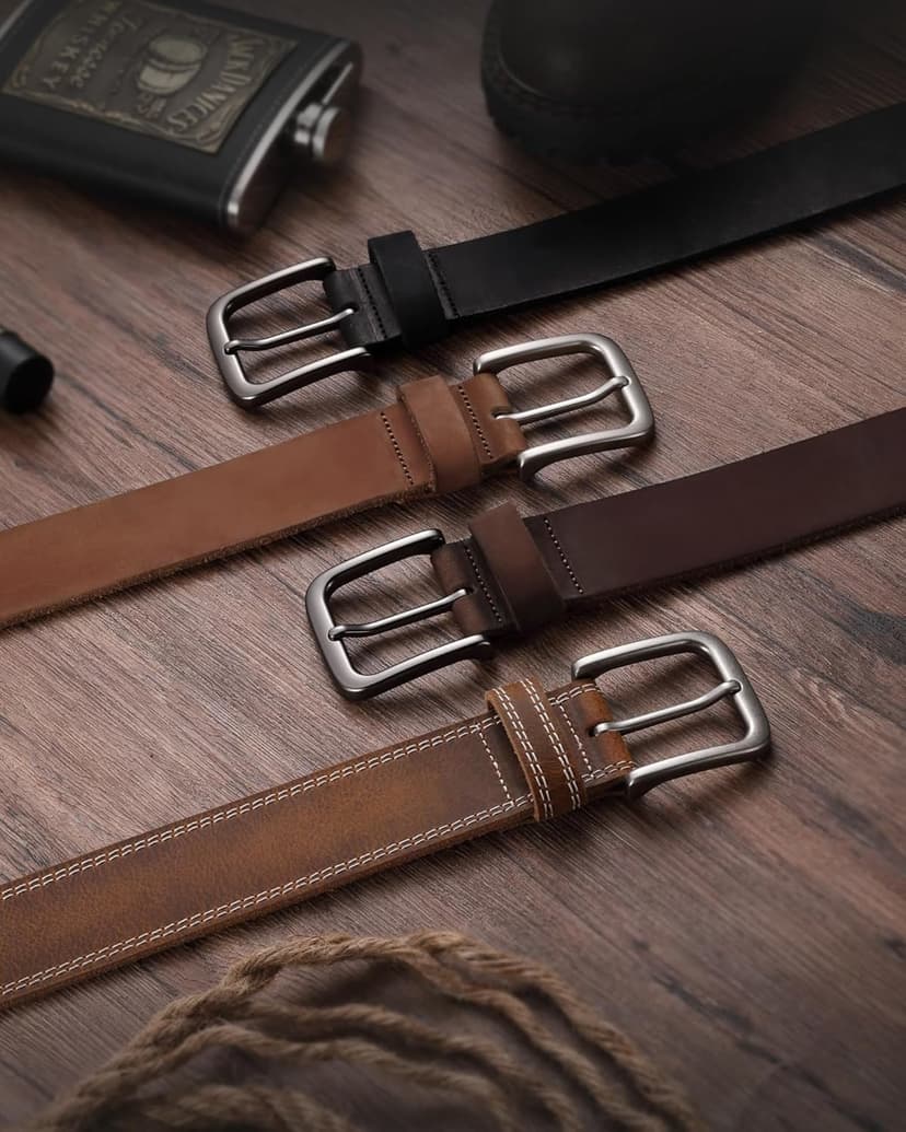 CHAOREN Full Grain Leather Belt for Men, Work Belts for Men Heavy Duty, Daily Wear for Jeans Pants