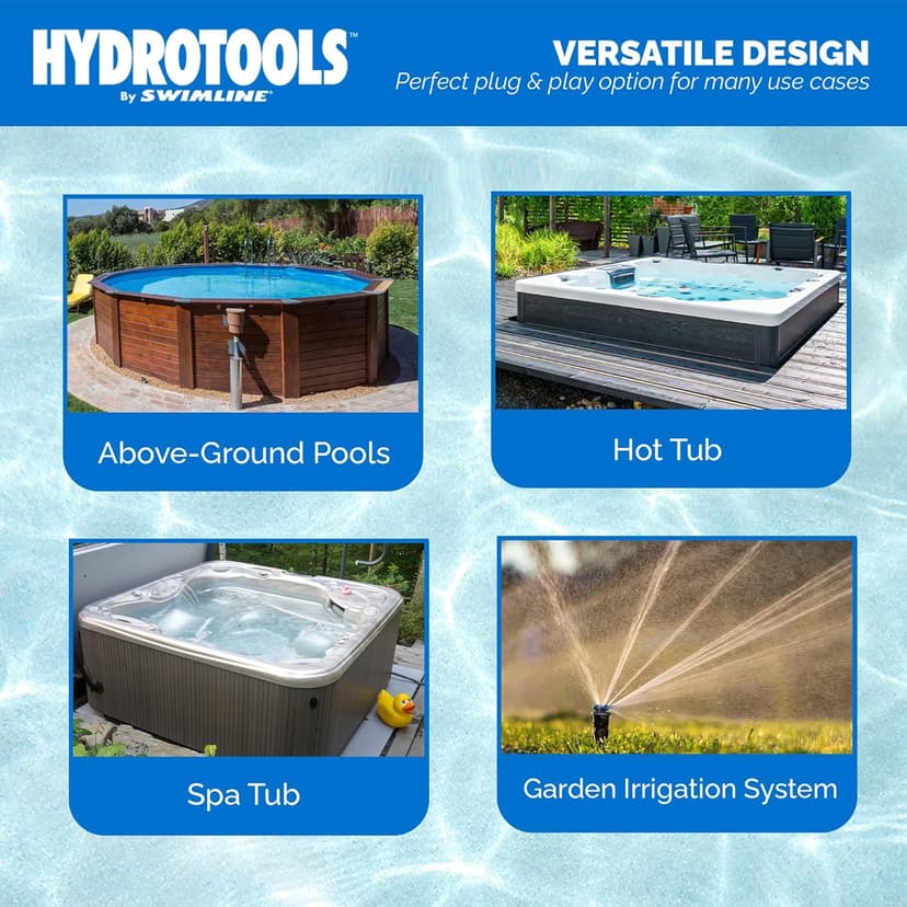 SWIMLINE HYDROTOOLS Above-Ground Pool Motor Pump, 2-Speed, Hydro-Flo 1 HP w/ 5280 GPH, Horizontal
