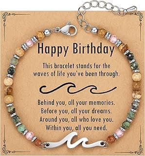 TONY & SANDY Friend Gifts for Women, Christmas Stocking Stuffers for Women, Sister Gifts from Sister, Bestie Friendship Wave Bracelet, Woman Birthday Gifts, Unique Gifts for Her