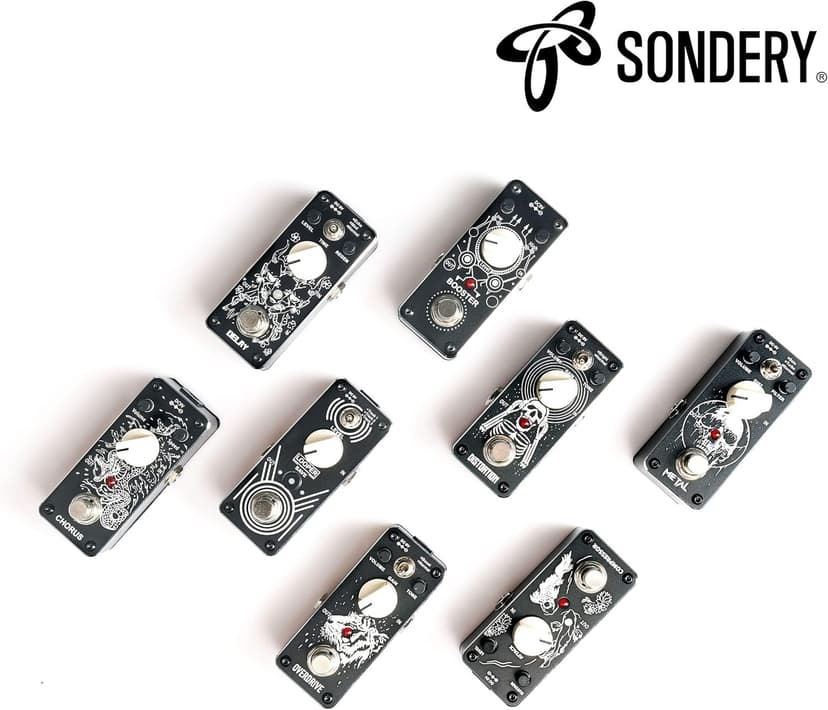 Sondery Metal Distortion Pedal for Electric Guitars, 3 Modes of Solo Turbo and Normal, Warm Smooth Wide Range of Vintage Distortion Sound, Mini Effect Pedal True Bypass, Art Design Series