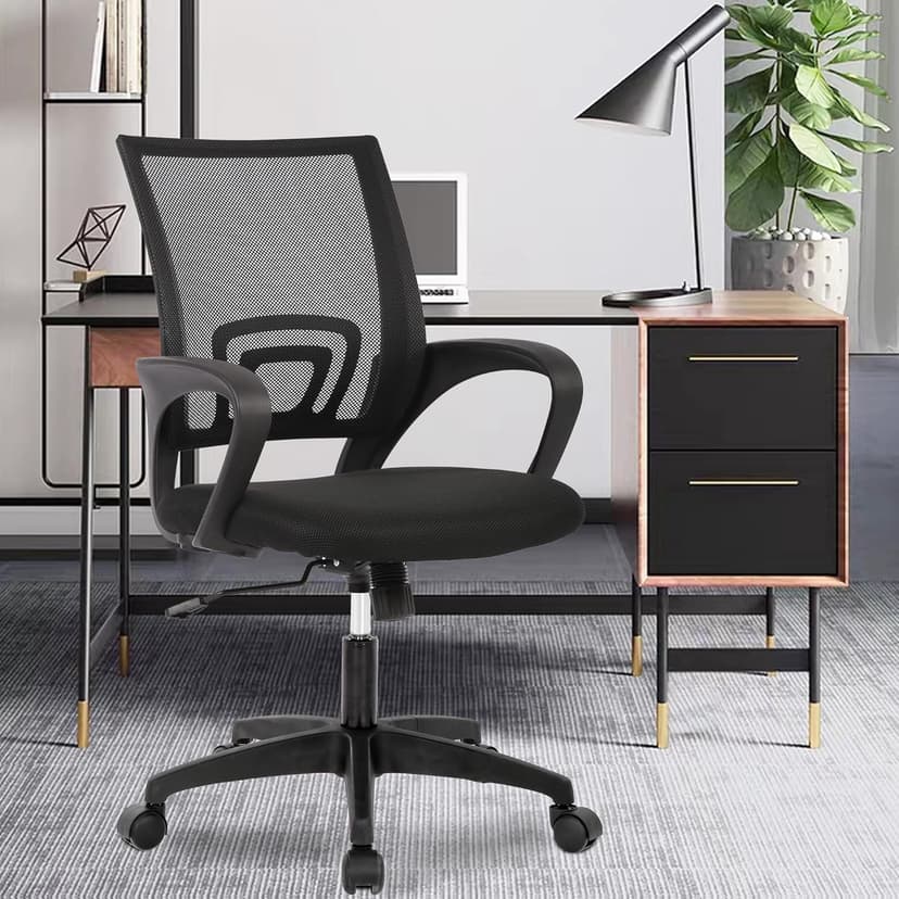 PayLessHere Home Office Chair Desk Computer Chair Adjustable Ergonomic Lumbar Support Armrest Executive with High Density Mesh 360 Degree Swivel Chair for Men Women Adults, Black