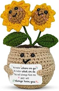 Friendship Gifts For Women, Friend Gift Ideas, Emotional Support, Sunflower Decor, Handmade Keepsake, Soft Yarn Texture OASSIE Best Friend Birthday Gifts for Women - Positive Crochet Sunflower B0FNVGXPQ1