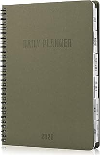 Durable 2026 Daily Planner - 7" x 10" Daily Planner with Weekly & Monthly Spreads for Easy Planning - Perfect Calendar Book for Women or Men To Organize All Appointments, Tasks and Boost Productivity