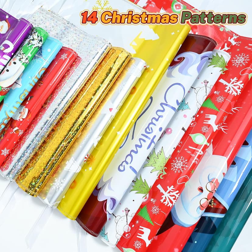 14 Styles Colorful Xmas gifts Bags with 20 Cards for Gifts Holiday Present Wrapping Xmas Decor 20 Pcs Christmas Drawstring Gift Bags, Assorted Sizes with More Large Bag. B0H7MP6FX5