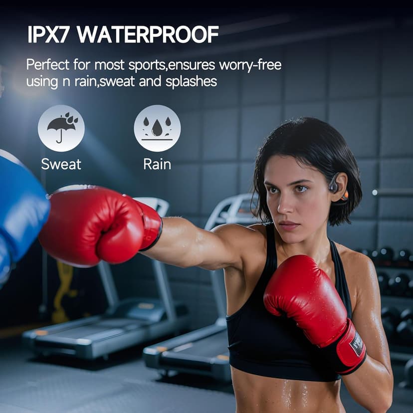 Acjohtin Open Ear Headphones, Bluetooth 6.1 Wireless Air Conduction Headphones Sport Earbuds,IPX6 Waterproof,Clear Call,Lightweight Earphones for Running Cycling Workouts (Black)