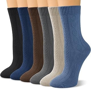 Athletic, Breathable, Warm, Soft, Comfortable, Calf, Gifts, Casual, Size 5-9, Fall Justay Crew Socks for Women, Cute Knit Boot Dress Cotton Socks B0C68LX55L