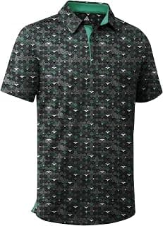 ZITY Men's Golf Shirts Short Sleeve Moisture Wicking Performance Print Patterns Casual Collared Golf Polo Shirt for Men