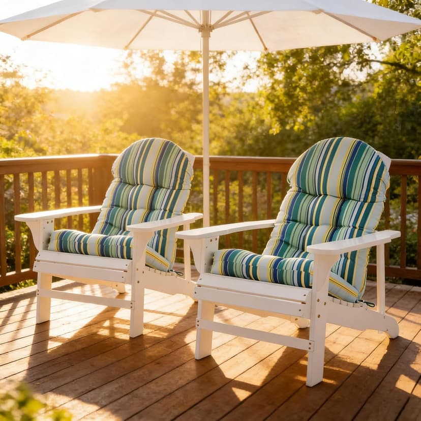 Enipate Weather Resistant Adirondack Chair Cushions High Back Indoor Outdoor Patio Tufted Thicken Lounge Cushion Seat Pads