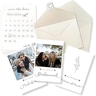 11 Bridesmaid Proposal Card Set - 8 Will You Be My Bridesmaid Card, 2 Will You Be My Maid Of Honor, 1 Matron Of Honor Invitation, Asking Bridesmaid Proposal Gifts Ideas