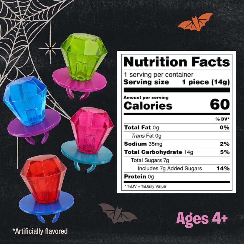 Ring Pop Candy, Christmas Lollipops, 20 Ct Party Favors in Assorted Fruity Flavors - Full Size, Bulk Variety Pack, Individually Wrapped Hard Candy For Stocking Stuffers, Holiday Gifts