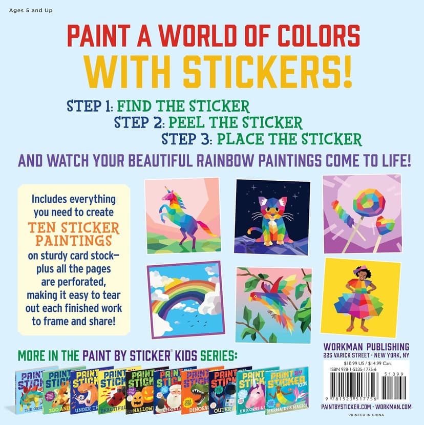 Paint by Sticker Kids (Official): Rainbows Everywhere!: Create 10 Pictures One Sticker at a Time! 1523517751