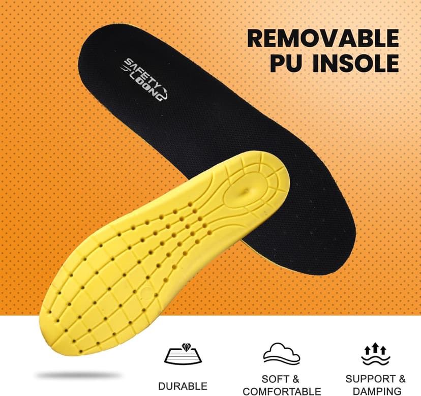 SAFETY LOONG Work Boots for Men Waterproof Soft Toe Non Slip Comfortable Leather Workboots