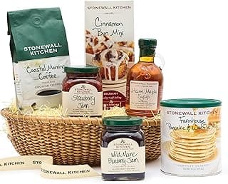 Stonewall Kitchen, New England Breakfast 6-Piece Gift Set with Reusable Basket