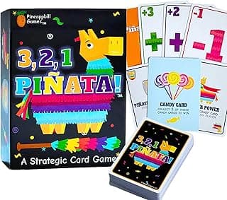 3, 2, 1, Piñata! – Fun Family Card Game for Kids & Adults – Fast-Paced Party Game for Game Night – Ages 7+, 2-5 Players – Portable Travel Game