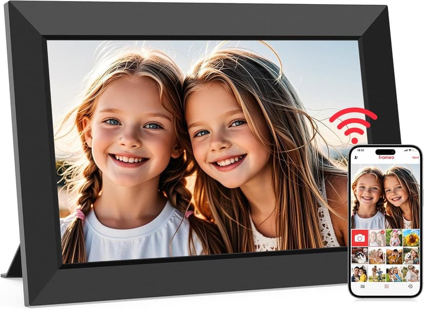 1280x800 HD IPS Touch Screen, Slideshow, Auto-Rotate, Tabletop/Wall, Send Photos/Videos from Phone, Gifts for Mom - Black Frameo 10.1" WiFi Digital Picture Frame, Electronic Photo Frames - 32GB B0D8JDPKKS