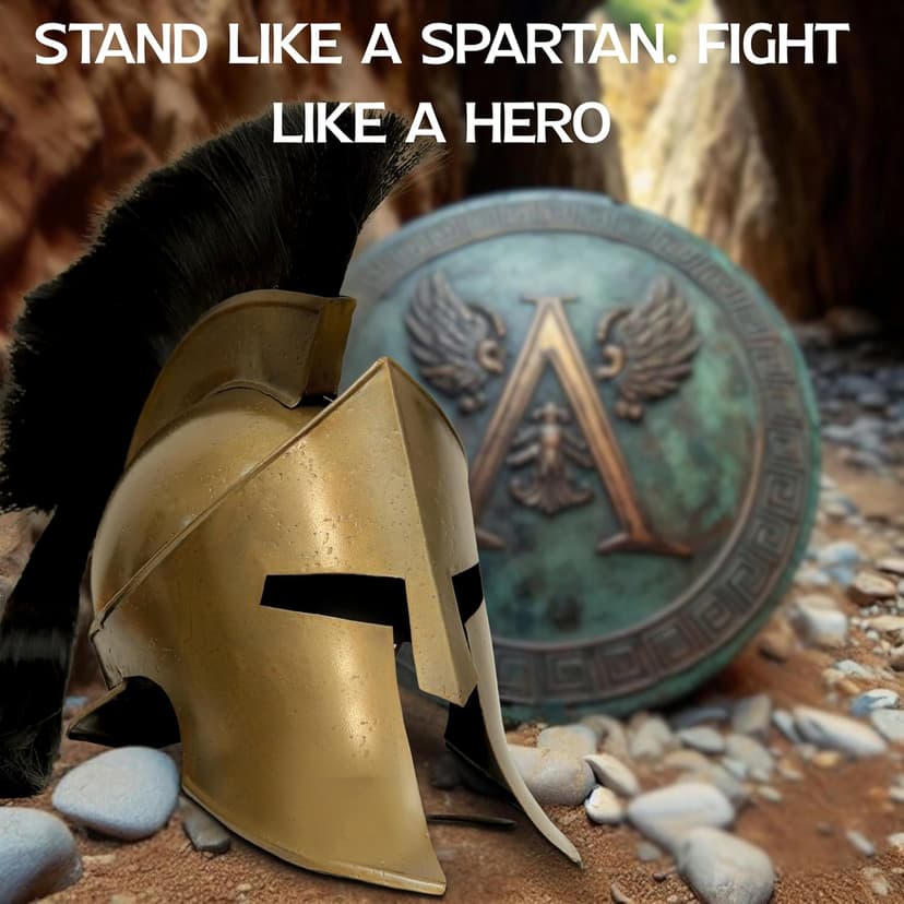 300 Spartan Helmet Medieval Armour King Leonidas Greek Spartan 300 Roman Helmet with Wooden Stand Rustic Vintage Home Decor Gifts