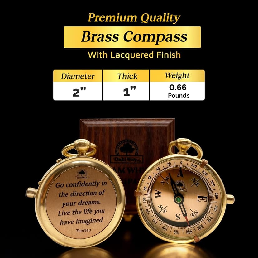 The Dream Chaser Compass - Go Confidently -2026 Unique Graduation Gifts for Him, College, High School, Cool Birthday Gift Idea for Son, Boys, Motivational Greeting Card Included B0BXJFBHX5