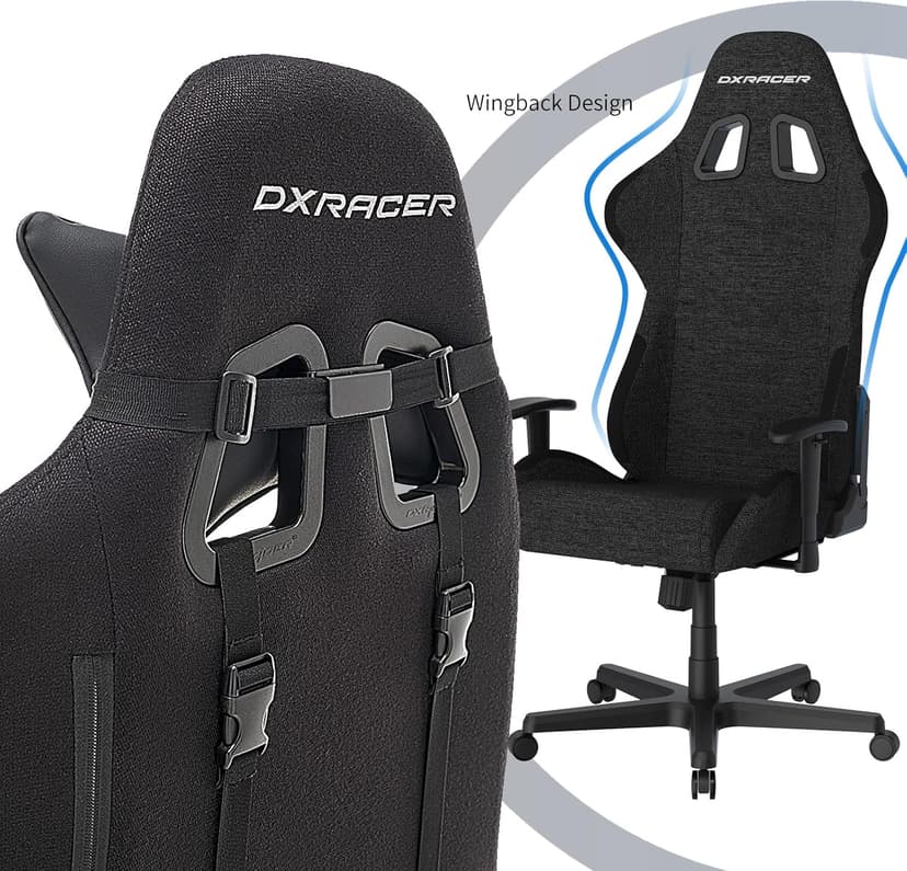 DXRacer Formula Gaming Chair - Ergonomic Chair for Computer and Video Game, Memory Foam Headrest, Lumbar Support, Water-Resistant Fabric, Black