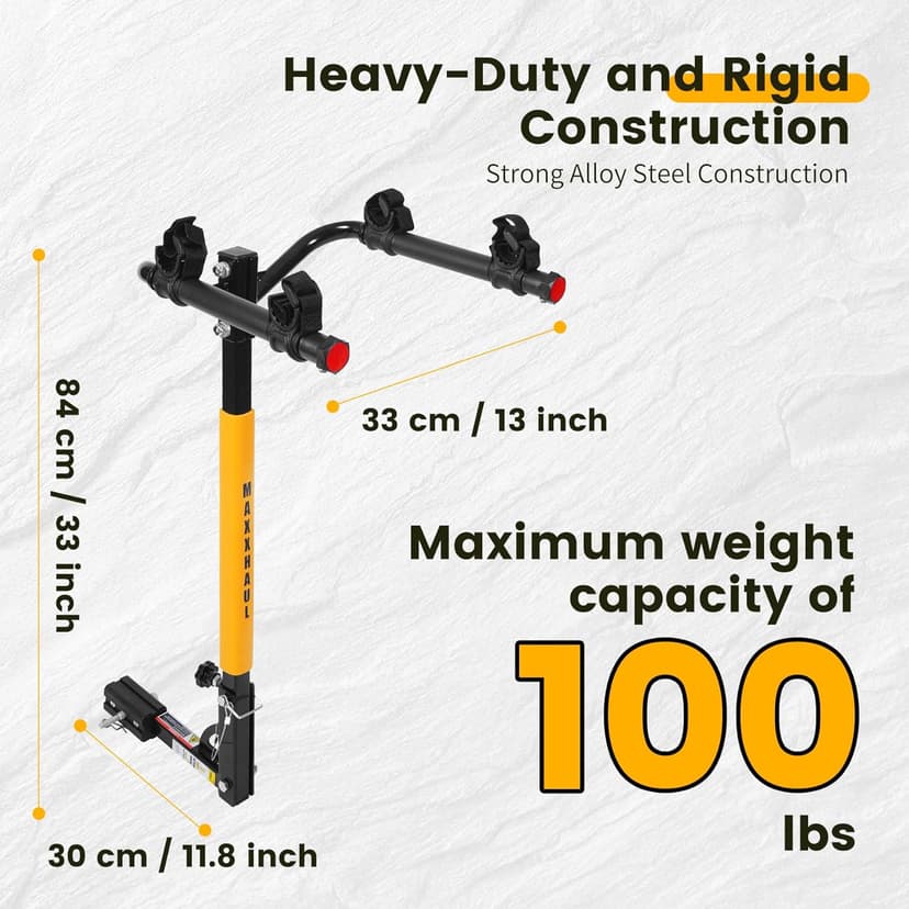 MaxxHaul 50025 Hitch Mount 2 Bike Rack For Cars, Trucks, SUV's, Minivans - 100 lb. Capacity