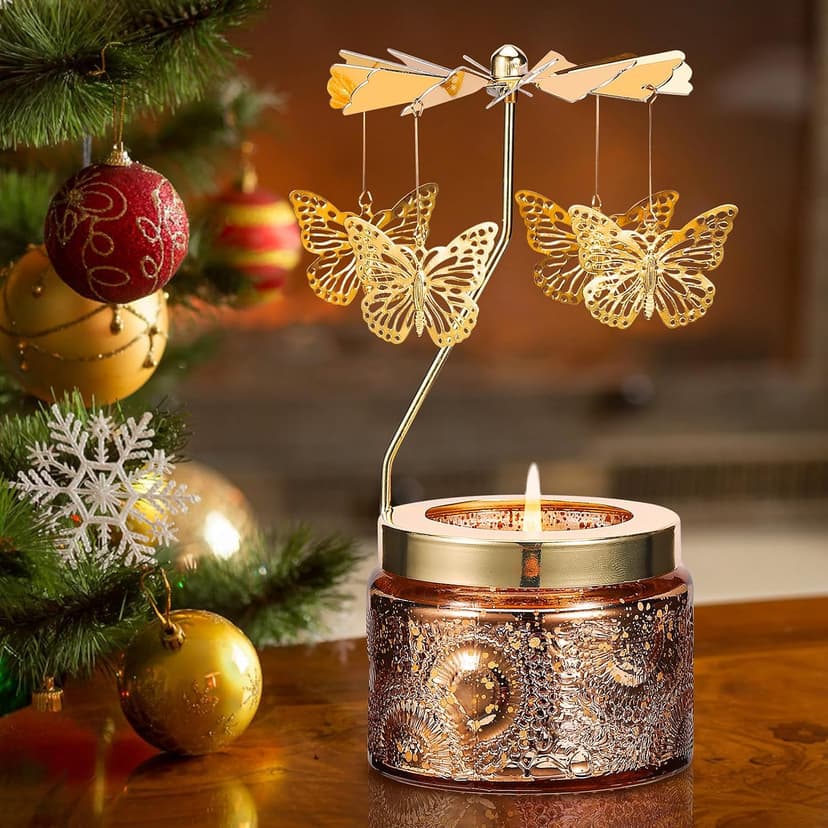 Birthday Gifts for Women Friendship, Unique Candle Gift for Christmas Anniversary Mothers Day Butterfly Rotating Scented Candle, Gifts for Women Mom Daughter Sister Wife B0CLGLXGQ5