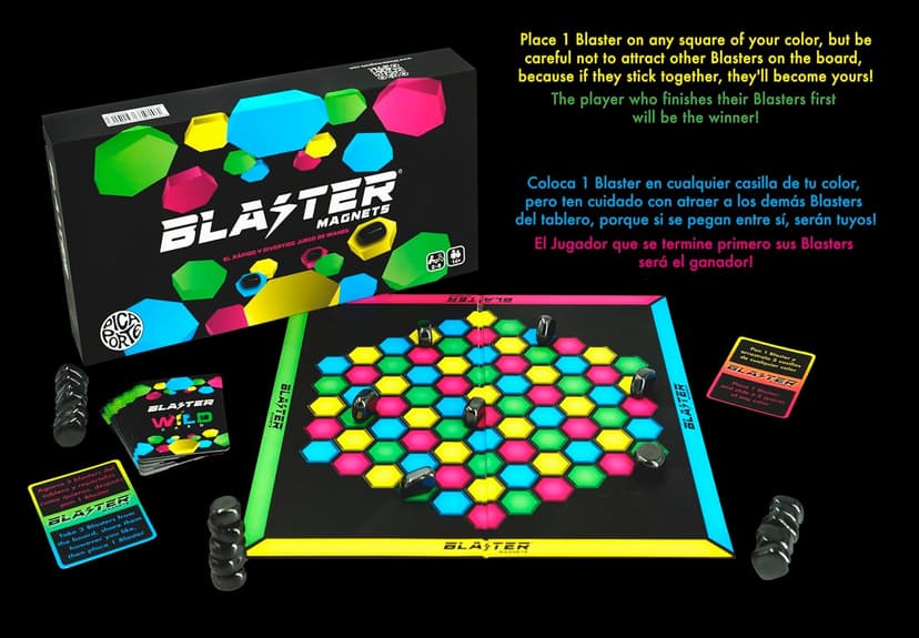 Board Game – an Incredible Magnet Game That Will Catch You! Magnetic Chess with 32 Magnetic Stones, Colorful Board, 18 Wild Cards, 2 to 8 Players. Parties, Strategy.