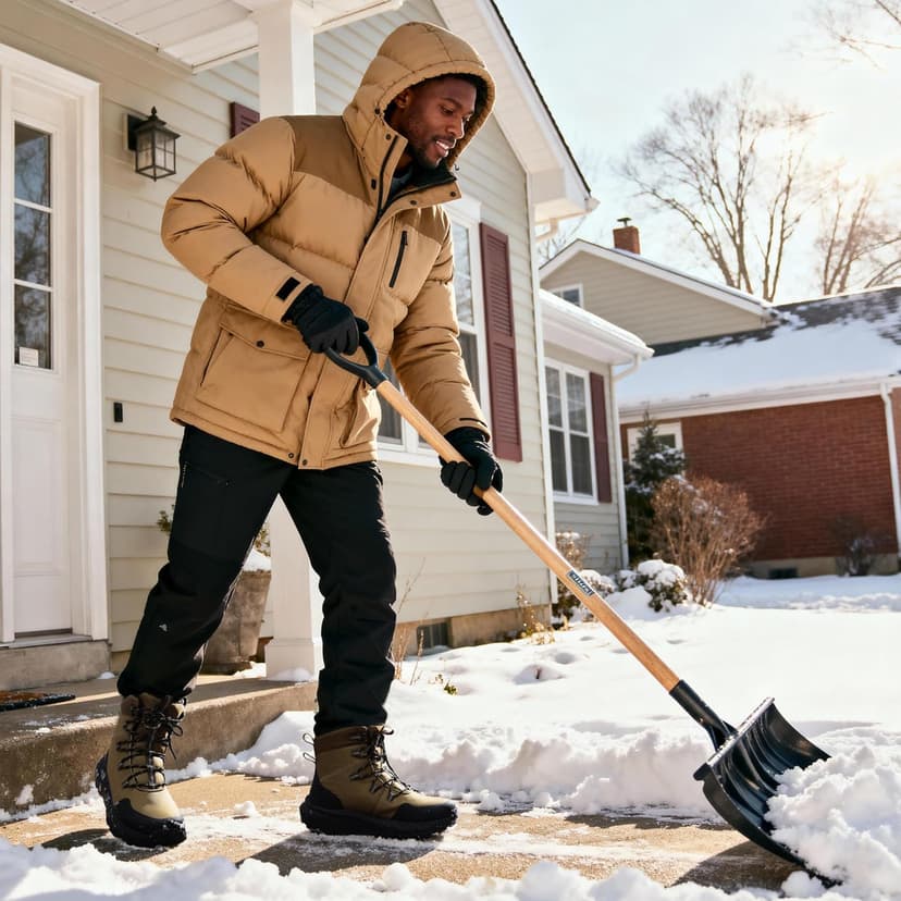 NORTIV 8 Men's Wide Winter Boots Grip on Snow Ice Insulated Waterproof Lightweight Comfortable Hiking Outdoor Boots