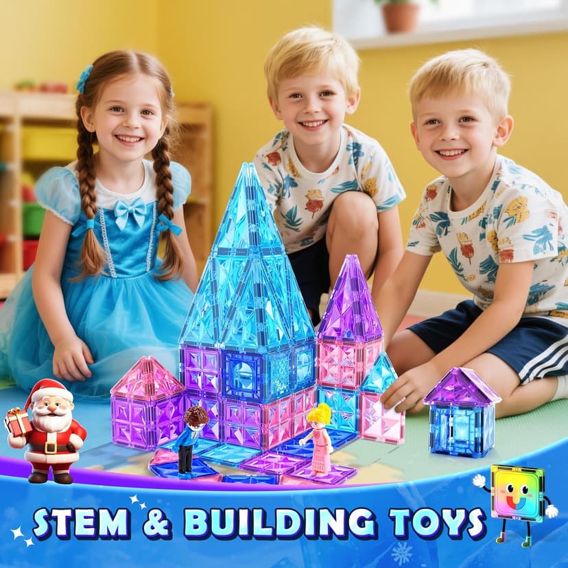 Soyee Diamond Magnetic Building Blocks - Princess Toys for 3-8 Year Old Girls & Boys - 3 4 5 6 Year Old Girl Birthday Xmas Present