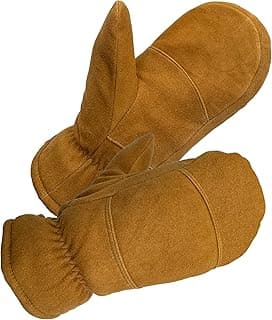 SKYDEER Premium Full Deerskin Suede Leather Soft Winter Mittens, Extra Warm 100G 3M Thinsulate, Thermal Insulated (SD3671M)