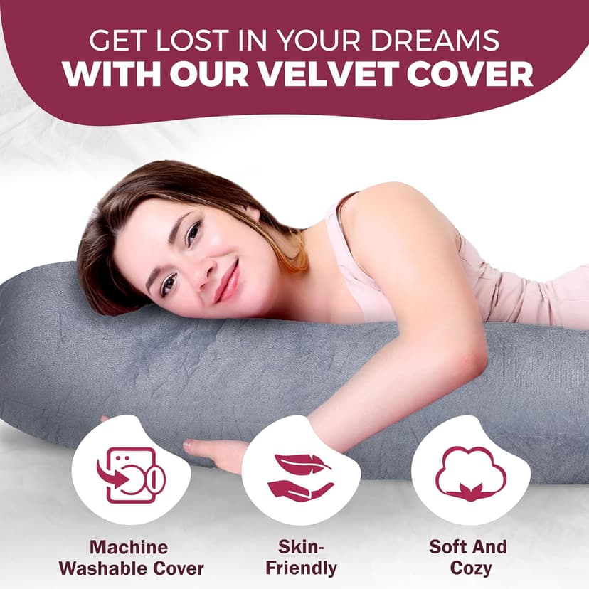 PILLANI Pregnancy Pillows for Sleeping - V C U Shaped 57inch Full Body Pillow with Removable Washable Cover, Cooling Maternity Pillow for Pregnant Women, Support for Back Belly Legs Hip