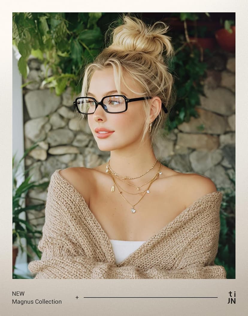 TIJN Magnus Blue Light Blocking Glasses for Women Men,Square Cat Eye Frame Bluelight Glasses for Gaming/Computer/Screen