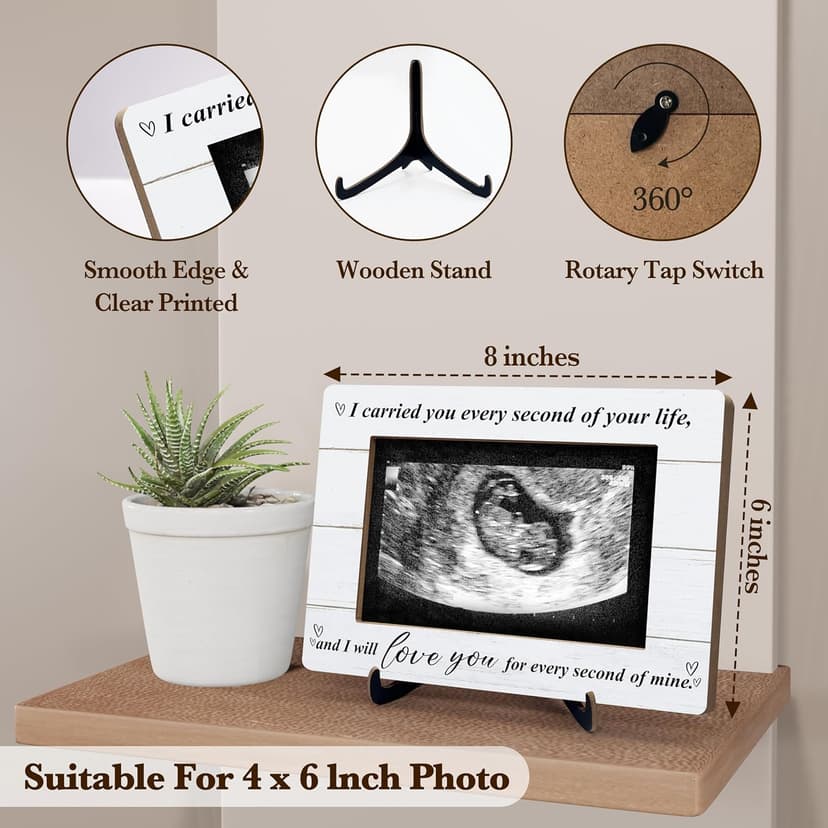 Miscarriage Memorial Picture Frame, I Carried You Every Second of Your Life Wooden Photo Frame With Stand, Baby Loss Memorial Gifts For Parents, Baby Loss Remembrance Gifts For Mom, A34