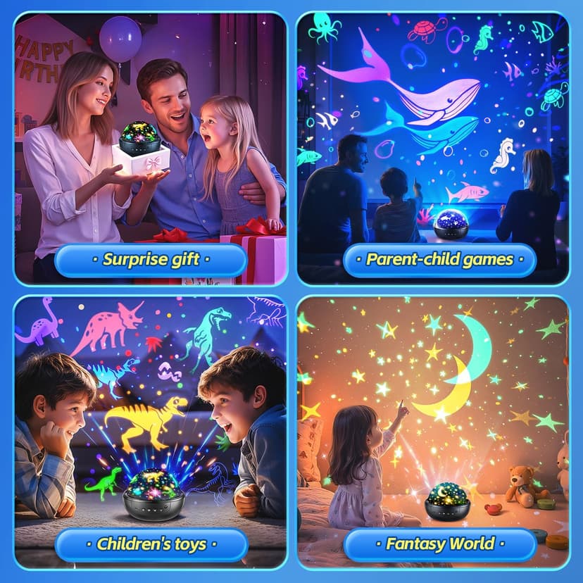 Staryou Dinosaur Toys for Kids 3-5, 【Remote+3 Films+93 Effects】 Dinosaur Toys for Kids 2-4, 【3 Timer+5 Brightness】 3 Year Old Boy Gift, Rotate 3 Year Old boy Birthday Gift, Boys Christmas Gifts Boys