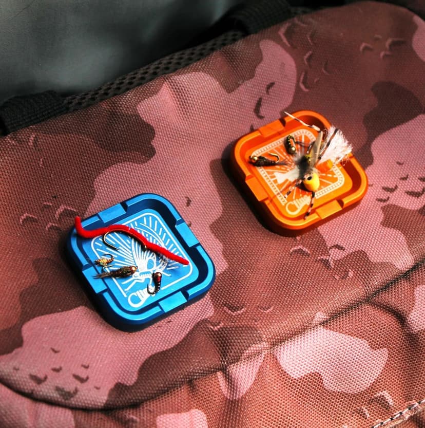 Cling Fishing Products Mag Grab® Mini – Compact Magnetic Fly Holder & Organizer for Anglers (Rising Dun, Orange)