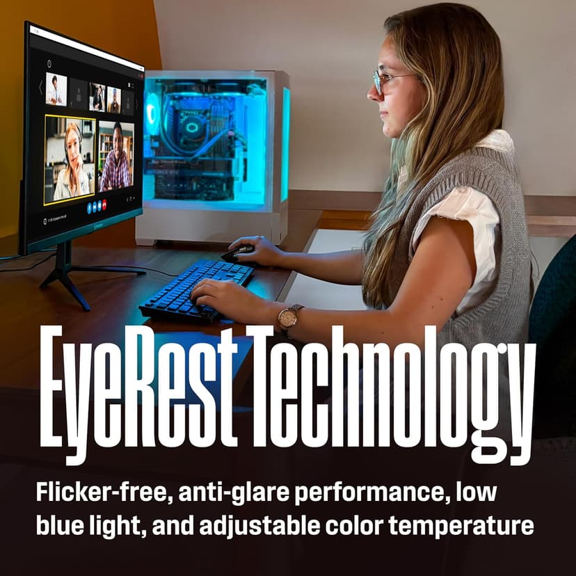 Westinghouse 22 Inch Computer Monitor, 1080P FHD IPS Frameless Gaming Monitor,100Hz, 1ms, Built-in Speakers, Eye Care, Adaptive Sync Support (FreeSync Compatible), HDR, VESA, HDMI & VGA w/Gaming Mode