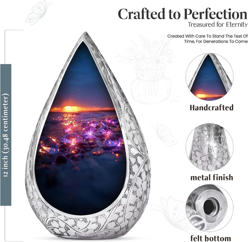 Diamond Memorial Burial Urn for Adult Ashes Male & Female - Black Cremation Funeral Urns for Human Ashes Father & Mother - 3 Inch Small Urn for Decorative B0FG87J4WJ