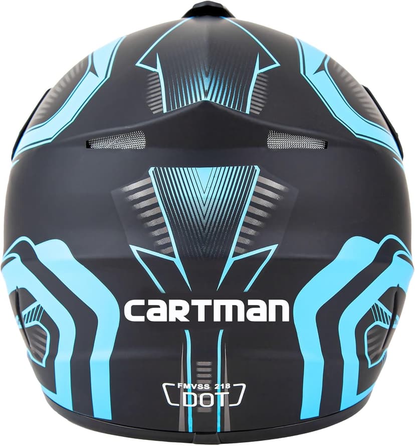 CARTMAN Adult Dirt Bike Helmets Motocross ATV Dirtbike Offroad Full Face Motorcycle Helmet, DOT Approved Matte Black and Blue