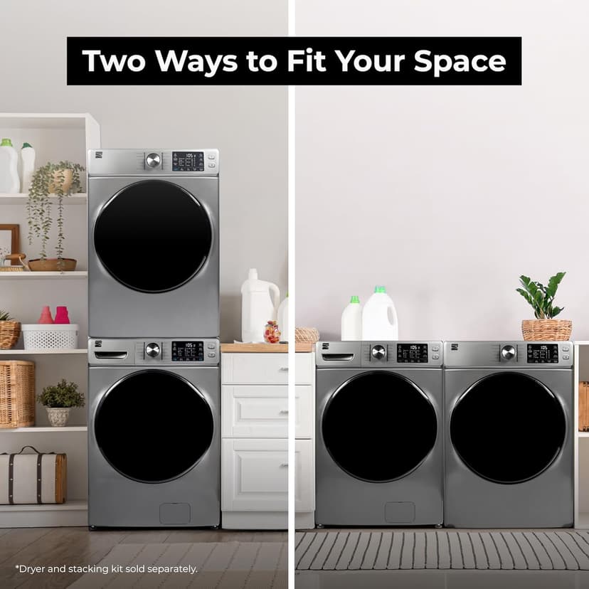 Kenmore 4.5 cu. ft. Front Load Washer with Stain Removing Steam Treatment - Reduce Laundry Time with Accela Wash - LED - ENERGY STAR Certified - Metallic Silver